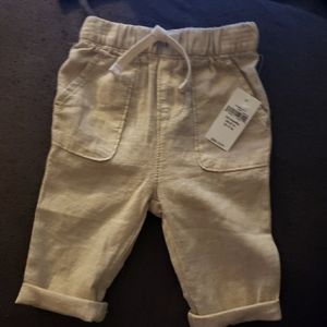 Infant tan linen pants